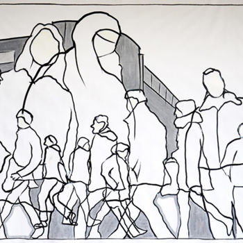 Peinture intitulée "Le tour des gens à…" par Béopé, Œuvre d'art originale, Bombe aérosol