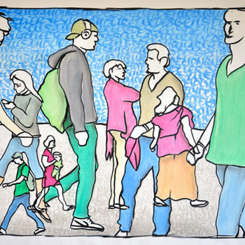 Malerei mit dem Titel "Le tour des gens mo…" von Béopé, Original-Kunstwerk, Sprühfarbe
