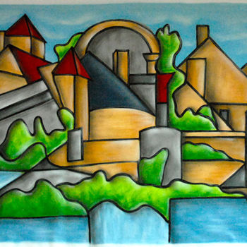 Peinture intitulée "Le tour d'Apremont…" par Béopé, Œuvre d'art originale, Bombe aérosol