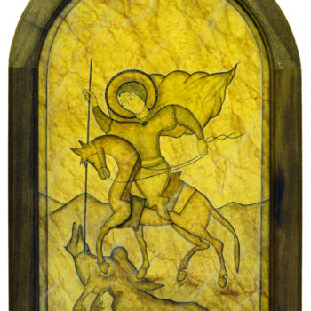 Malerei mit dem Titel "Saint Georges-Michel" von Béopé, Original-Kunstwerk, Acryl