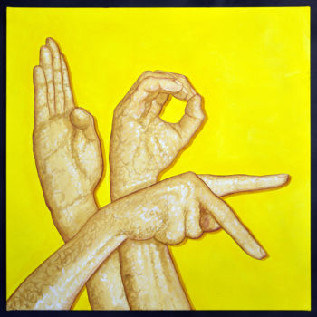 Peinture intitulée "Via Lsf jaune" par Béopé, Œuvre d'art originale, Acrylique