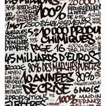 "pdc1, les chiffres…" başlıklı Tablo Béopé tarafından, Orijinal sanat, Diğer