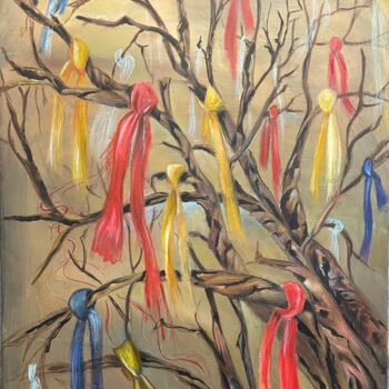 Painting titled "the wishing tree" by Berastjanka, Original Artwork, Acrylic