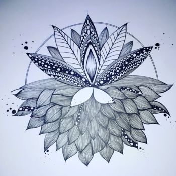 Σχέδιο με τίτλο "Lotus" από Flora Berdot, Αυθεντικά έργα τέχνης