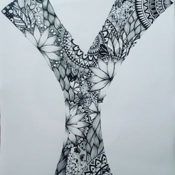 Desenho intitulada "Y" por Flora Berdot, Obras de arte originais