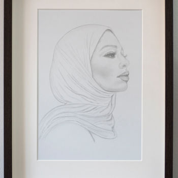 Σχέδιο με τίτλο "Arab Woman" από Zsolt Beregi, Αυθεντικά έργα τέχνης, Γραφίτης