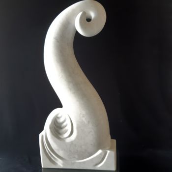 Skulptur mit dem Titel "graceful acceptance" von Berendina De Ruiter, Original-Kunstwerk, Stein