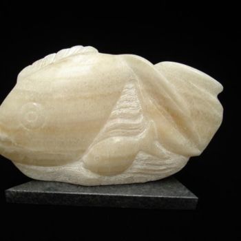 雕塑 标题为“fish” 由Berendina De Ruiter, 原创艺术品, 石
