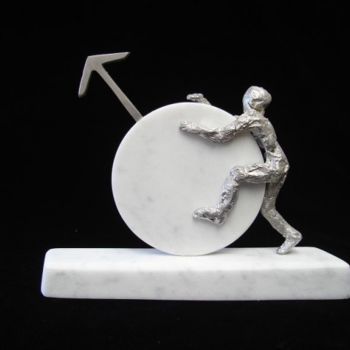 Skulptur mit dem Titel "chasing manhood" von Berendina De Ruiter, Original-Kunstwerk, Andere