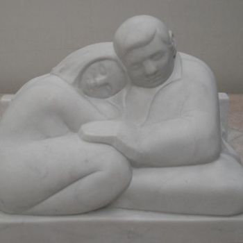 Скульптура под названием "Trust" - Berendina De Ruiter, Подлинное произведение искусства, Камень