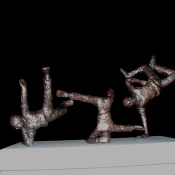 Sculpture titled "b boy dancers" by Berendina De Ruiter, Original Artwork, Metals