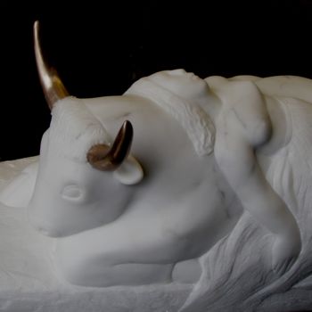 Sculpture titled "Europa and the bull" by Berendina De Ruiter, Original Artwork, Stone