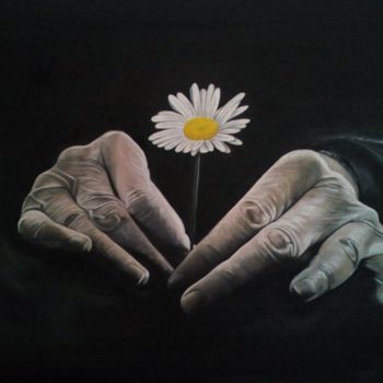 Peinture intitulée "Marguerite" par B.B., Œuvre d'art originale, Huile