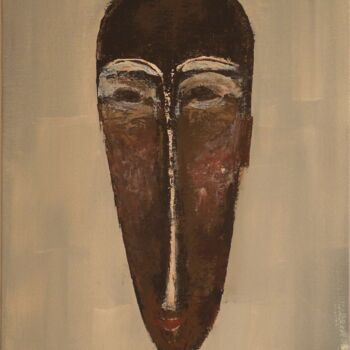 Peinture intitulée "Masque gris" par Bérengère Bloch Lansac, Œuvre d'art originale, Acrylique