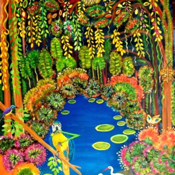 Painting titled "Amazônia paraiso tr…" by Berenic Bere, Original Artwork, Acrylic