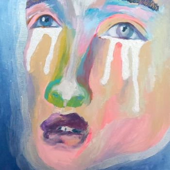 Peinture intitulée "Gleaming Tears" par Beren Özyurt, Œuvre d'art originale, Acrylique
