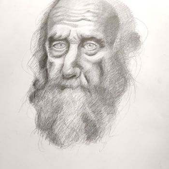 Tekening getiteld "Old Man" door Beren Özyurt, Origineel Kunstwerk, Houtskool