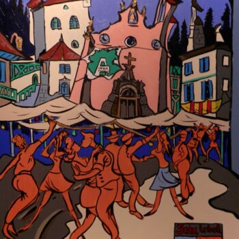 Painting titled "Seix, le bal" by Patrick Bergès, Original Artwork, Acrylic