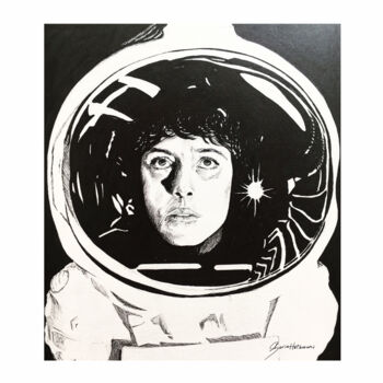 Painting titled "Alien 1979 Ellen Ri…" by Berinhatzalaki, Original Artwork, Pencil