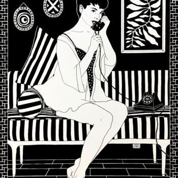 Arts numériques intitulée "Audrey Hepburn Call…" par Berinhatzalaki, Œuvre d'art originale, Travail numérique 2D