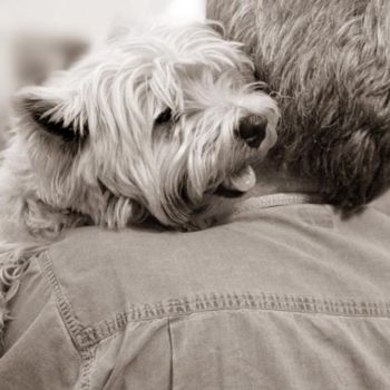 Photographie intitulée "amour de son chien 5" par Bernard Jacques, Œuvre d'art originale