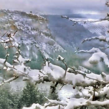Photographie intitulée "brumes neigeuses" par Bernard Jacques, Œuvre d'art originale