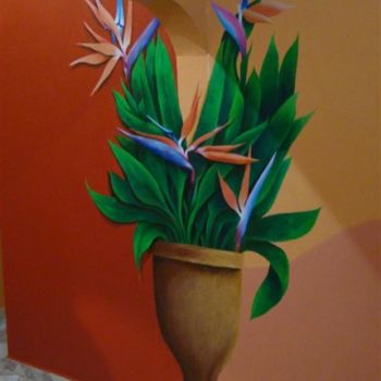 Schilderij getiteld "Bird of Paradise" door Berlin Cassamajor, Origineel Kunstwerk