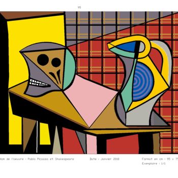 Digital Arts titled "Picasso et Hamlet" by Bern Roxe, Original Artwork