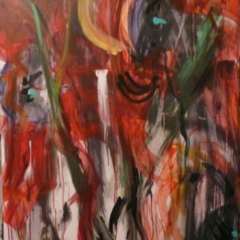 Pittura intitolato "La fleur tristejpg" da Bernadette Cazal, Opera d'arte originale, Acrilico