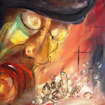 Peinture intitulée "La douleur .jpg" par Bernadette Cazal, Œuvre d'art originale