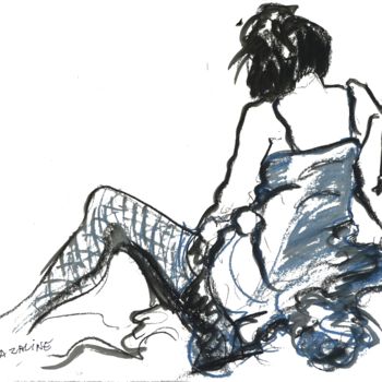 Drawing titled "déshabillage.jpg" by Bernadette Cazal, Original Artwork