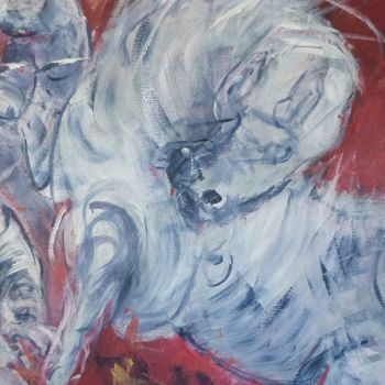 Malerei mit dem Titel "cheval-coquelicot2.…" von Bernadette Cazal, Original-Kunstwerk, Acryl