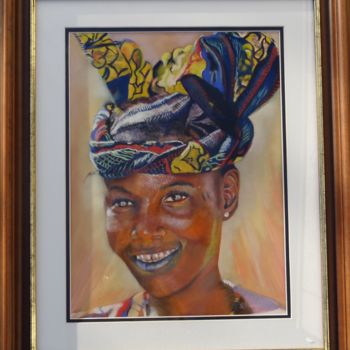 Painting titled "africaine" by Bernadette Chaudet, Original Artwork, Other