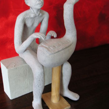 Escultura titulada "pianiste.jpg" por Bernadette De Munter, Obra de arte original, Terracota