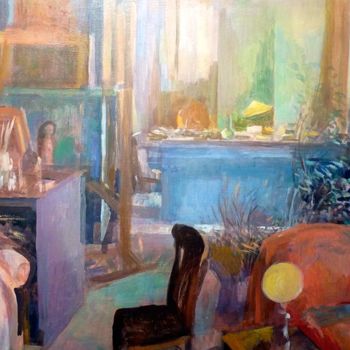 Peinture intitulée "Les lampes 2013. 75…" par Bernadette Kelly, Œuvre d'art originale