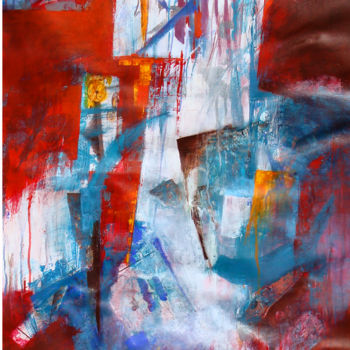 Painting titled "2014-banniere-rouge…" by Pierdait, Original Artwork, Acrylic