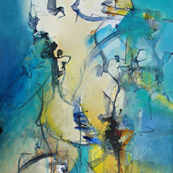 Картина под названием "Rapsody-in-blue" - Pierdait, Подлинное произведение искусства, Акрил