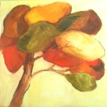 Painting titled "Arbre" by Bernadette Wijas, Original Artwork, Oil