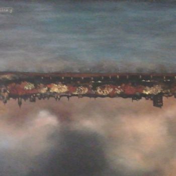 Peinture intitulée "Ciel tourmenté sur…" par Bernadette Huynen, Œuvre d'art originale, Huile