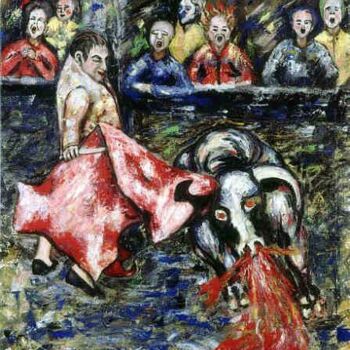 Pittura intitolato "El matador II...!" da Bernales Gabriela, Opera d'arte originale