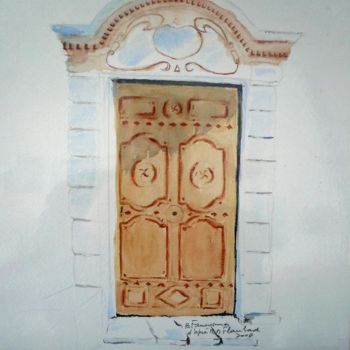 Peinture intitulée "La Porte d'entrée" par Bernard, Œuvre d'art originale, Huile