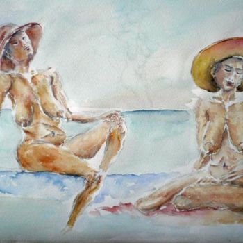 Peinture intitulée "Nus féminins" par Bernard, Œuvre d'art originale, Huile