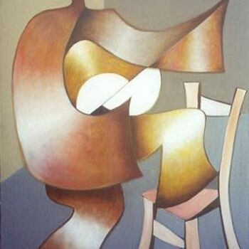 Painting titled "Pierrot" by Bernard Alaux, Original Artwork