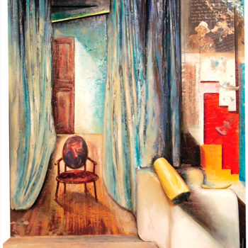 Картина под названием "Deux peintres" - Bernard Amiot, Подлинное произведение искусства, Масло