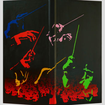 「Chef d'orchestre (d…」というタイトルの絵画 Bernard Amiotによって, オリジナルのアートワーク, オイル