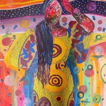 Peinture intitulée "Personnage" par Bernard Ategwa Ajarb, Œuvre d'art originale