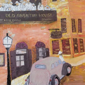Painting titled "Old absinthe House" by Bernard Beneito, Original Artwork, Oil