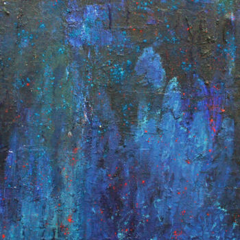 Peinture intitulée "bleu pigmenté" par Bb, Œuvre d'art originale