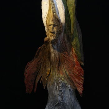 Sculpture titled "Le mutant" by Bernard Chenu, Original Artwork, Wood