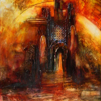 Peinture intitulée "cathédrale.2" par Bernard Chopin, Œuvre d'art originale, Acrylique